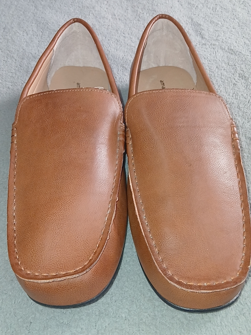 Men's Tan Leather Slip-On Loafers